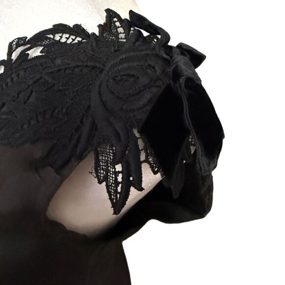 Elinor Gay Original Rare 1950's Organza Cocktail Formal Black Dress Size M - Picture 5 of 11